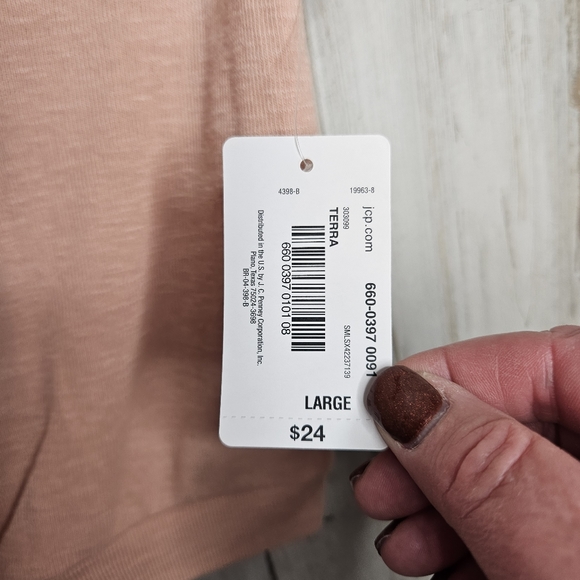 Flirtitude Peach Crop Top Short Sleeve NWT Women's Size Large - Picture 7 of 11